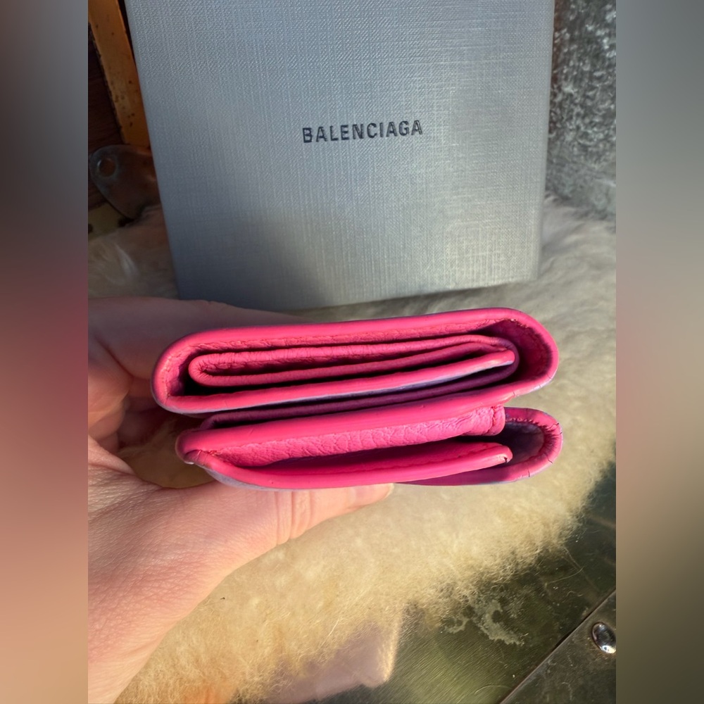 Balenciaga Lilac Calfskin Envelope Mini Wallet on Chain with Pink Interior - Picture 9 of 14